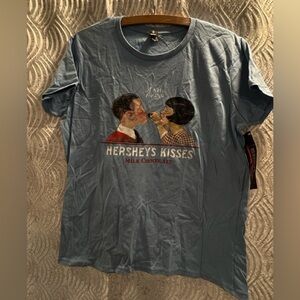 NWT Light Blue Hershey's Kisses Graphic Tee